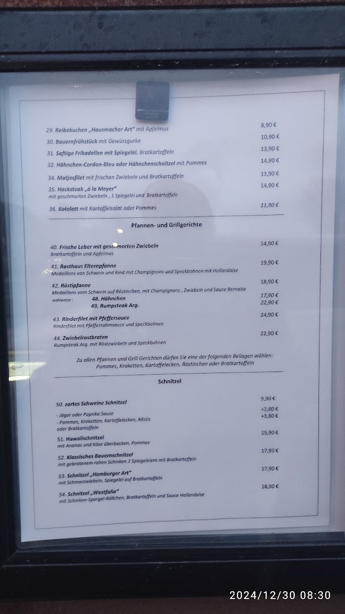Menu Raststätte Eltern Christian Brümmer-2